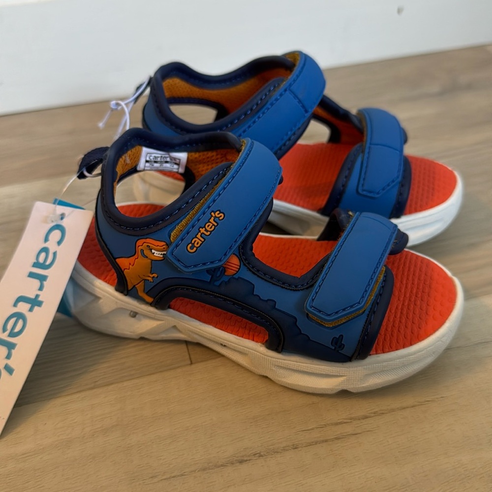 NWT boys carters light up sandals shoes size 7 toddler